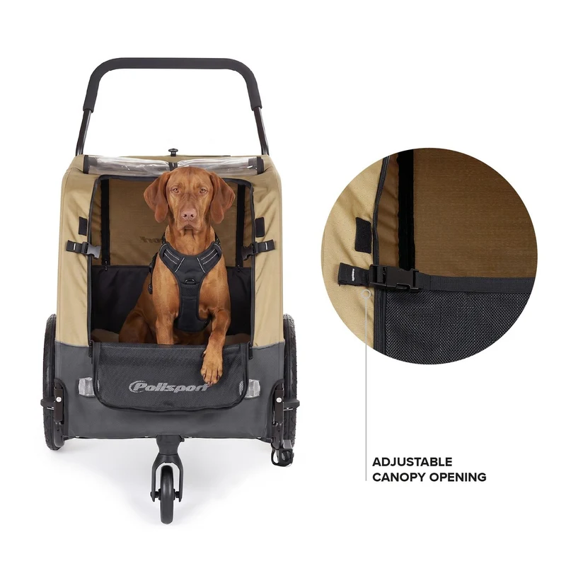 Remorque vélo pour chien 2-en-1 Polisport jusqu’à 45 kg