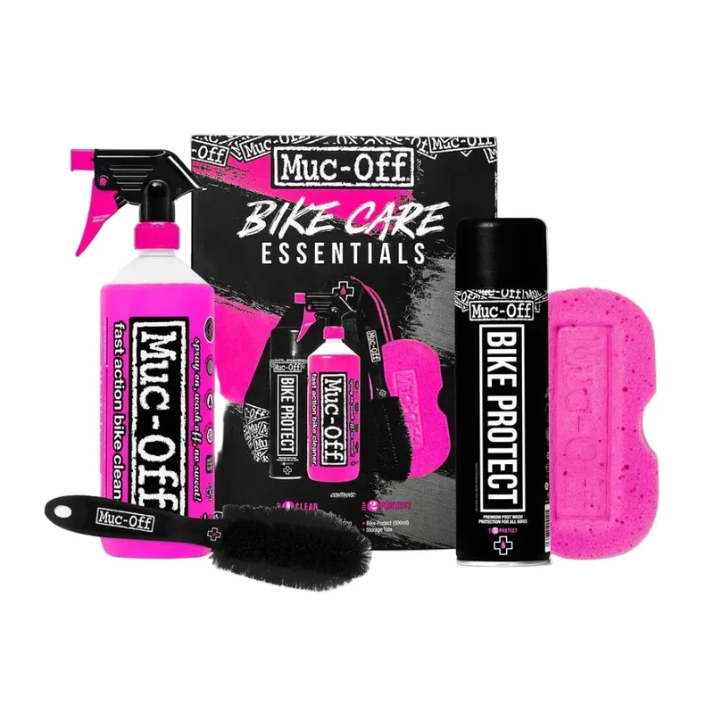 Muc-Off Bike Care Essential 5 Pc Kit-Cleaner, Protect, Brush, Sponge