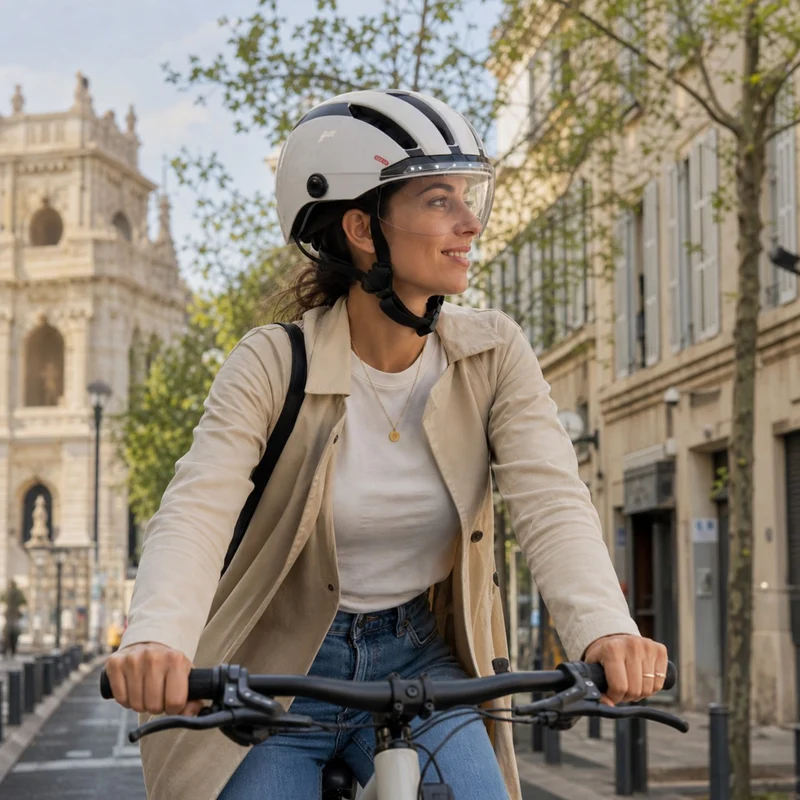 Casque vélo lumineux avec clignotants led Contec Como