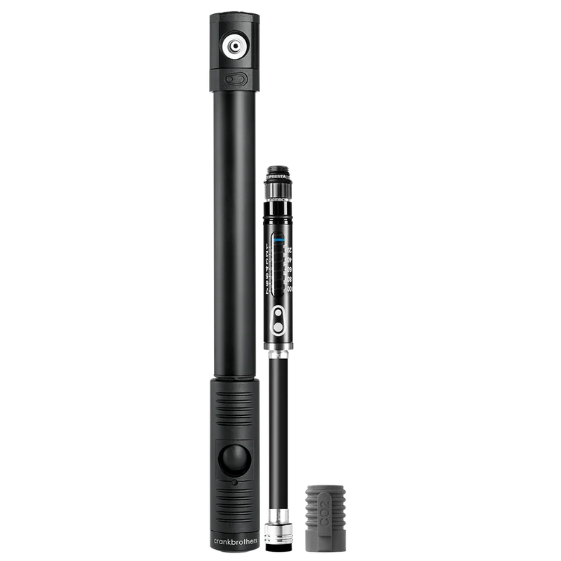 Pompe à Main CRANKBROTHERS KLIC HP Manomètre + Embout CO2 Noir