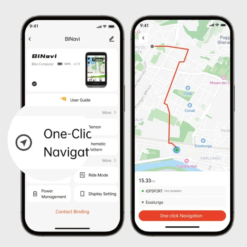 Compteur vélo GPS iGPSPORT BiNavi