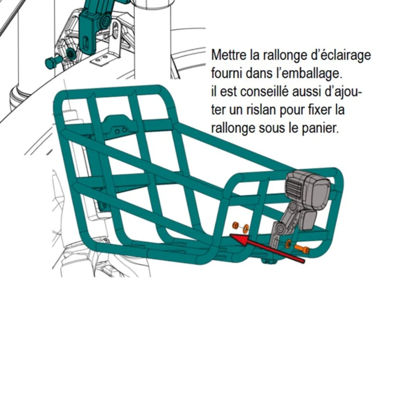 Cable d'extension éclairage pour porte-bagage avant vélo Nakamura