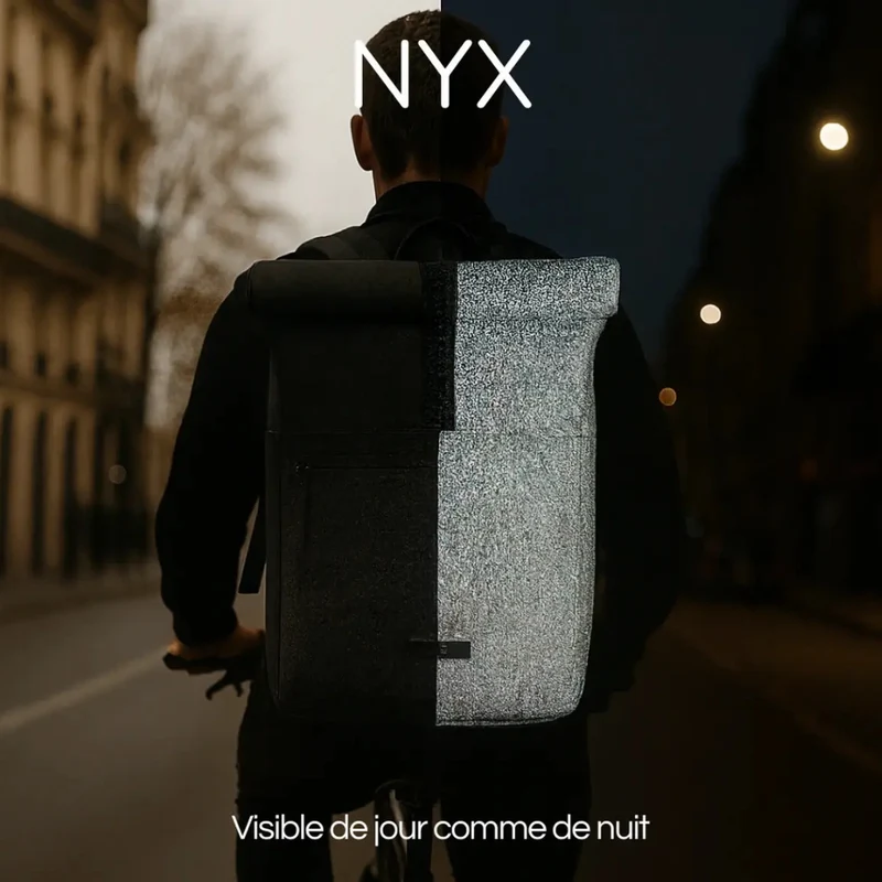 Sac à dos vélo réfléchissant convertible en sacoche Badawin Nyx 28 L