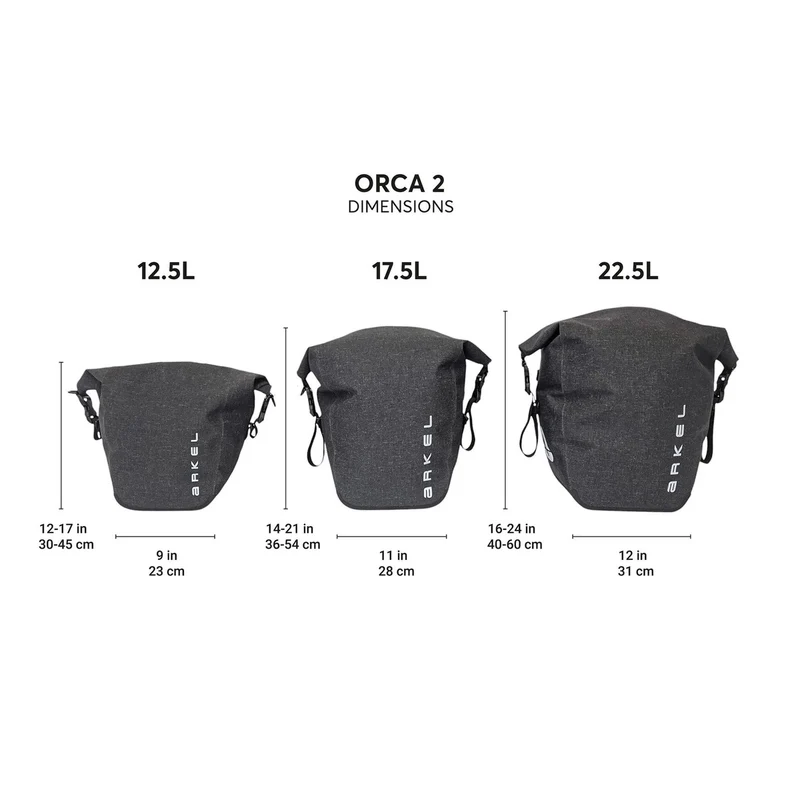 Sacoches étanches vélo Arkel Orca 2 (2x 12,5L)