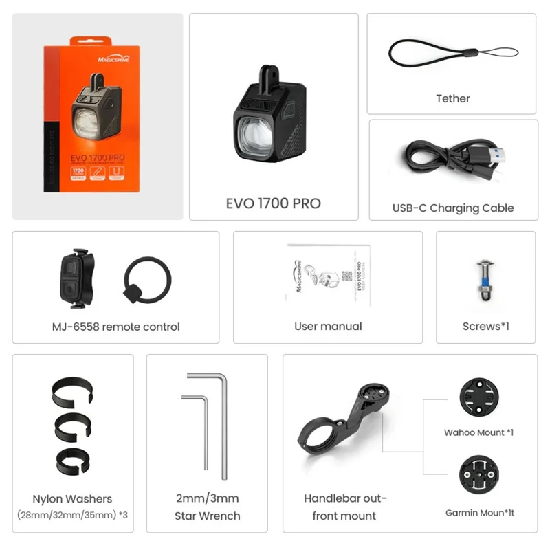 MAGICSHINE EVO 1700 PRO Upside Down USB-C Front Light