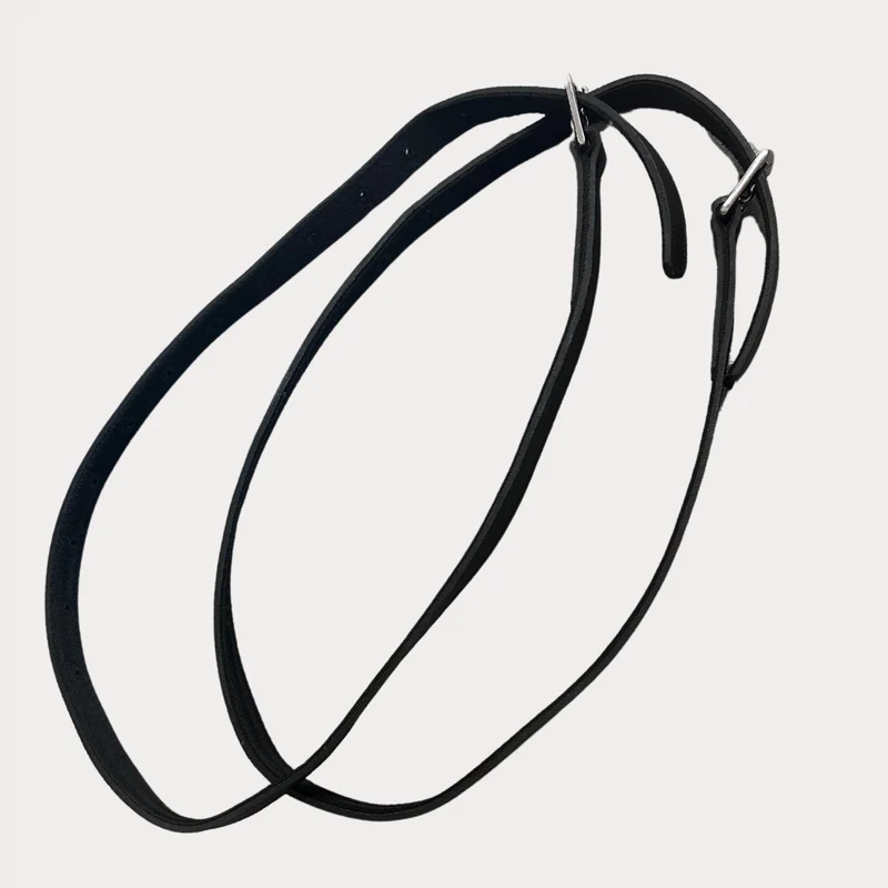 Étrivière noir cuir/nylon 125cm