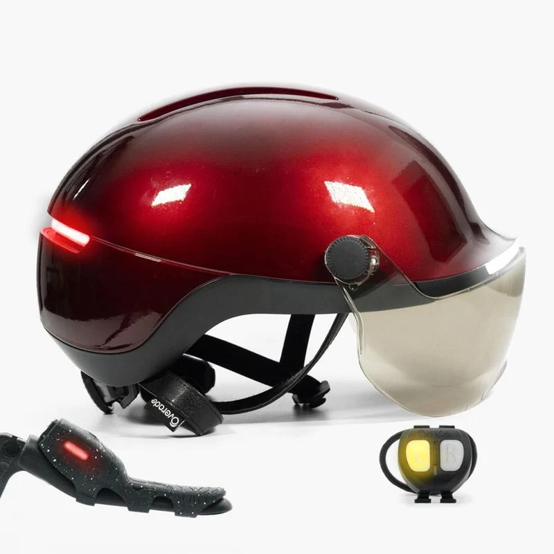 Casque vélo à visière avec Clignotants et Frein Stop Life Overade
