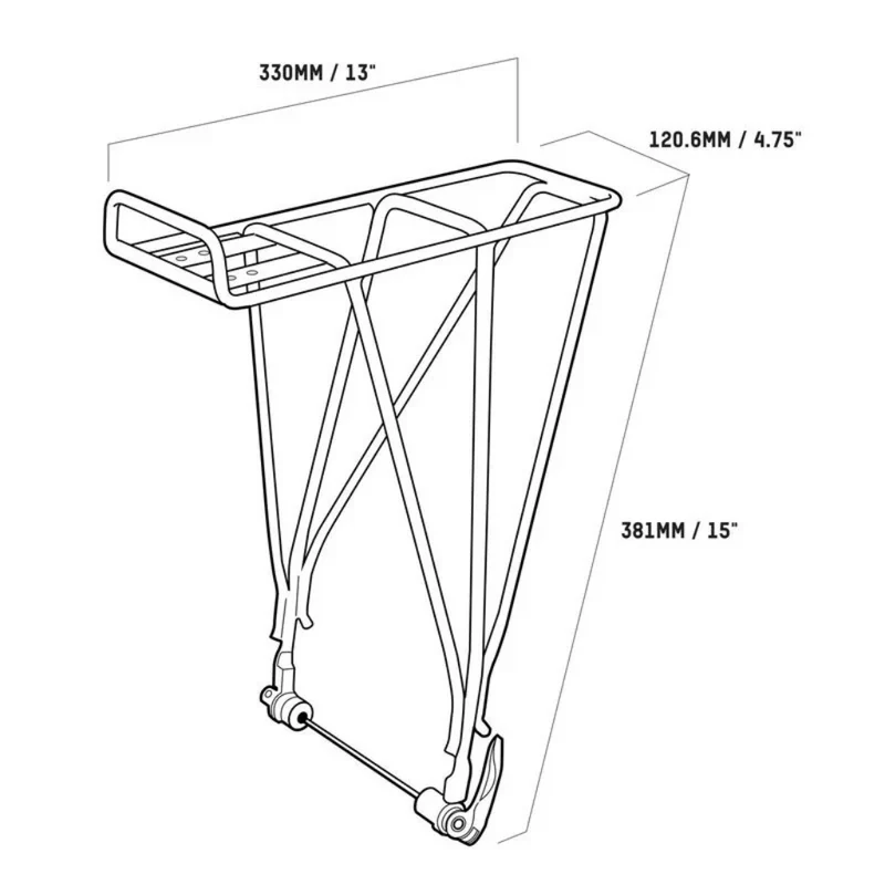 Porte-bagages arrière Blackburn EX-1 Disc - fixation sur axe à serrage rapide