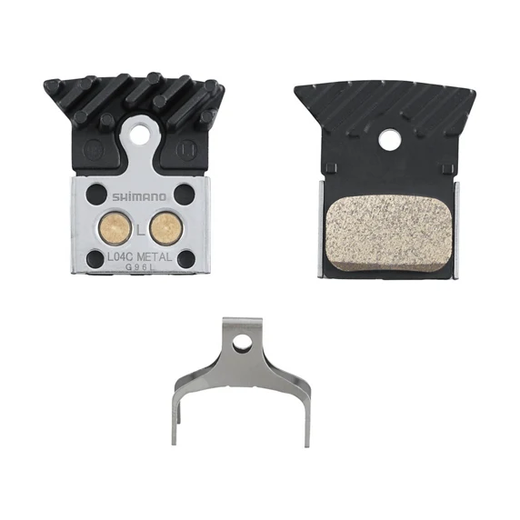 Plaquettes Frein Métal Shimano L04C-MF avec ailette et ressort (la paire)