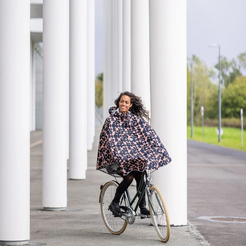 Cape de pluie vélo unisexe Le Temps des Grenouilles - Polyester 100% recyclé