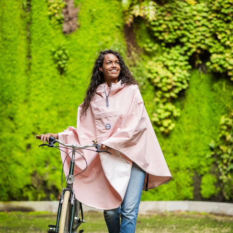 Cape de pluie vélo unisexe Le Temps des Grenouilles - Polyester 100% recyclé