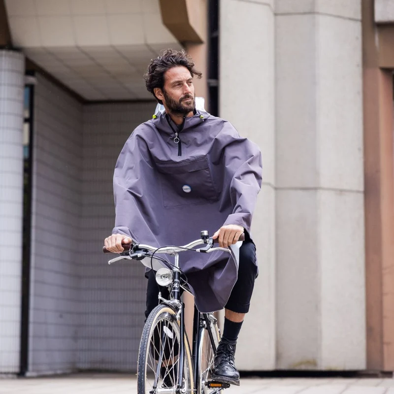 Cape de pluie vélo unisexe Le Temps des Grenouilles - Polyester 100% recyclé