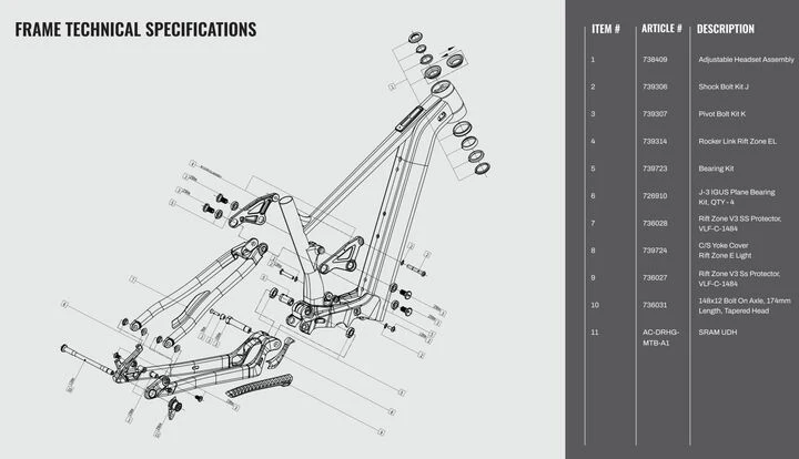 Marin Riftzone EL Shock Bolt Kit K