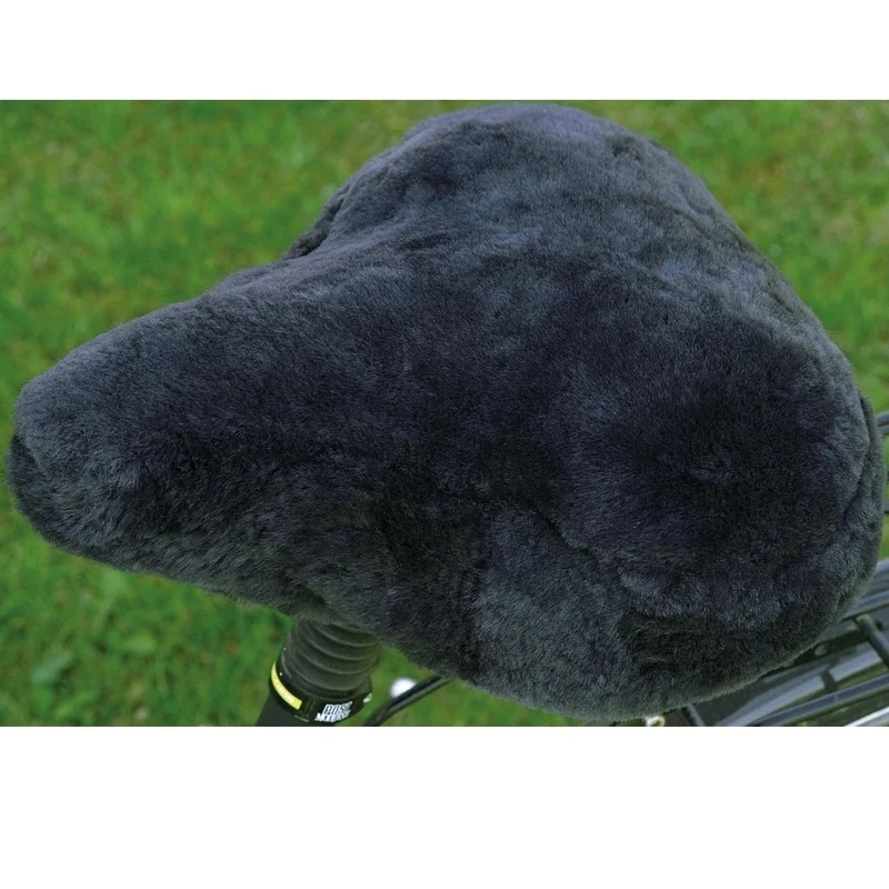 Couvre selle pour vélo fourrure véritable peau de mouton