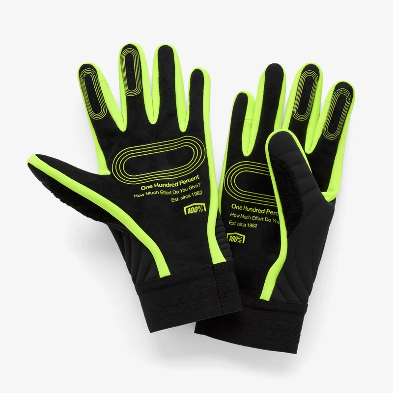 Gants 100% BRISKER XTREME Noir/Jaune