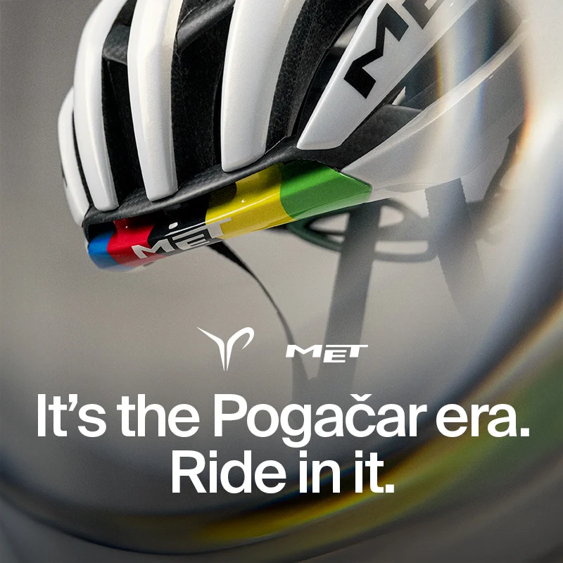 Casque Route MET TRENTA 3K CARBON - Edition Limitée Tadej Pogacar World Champion Rainbow