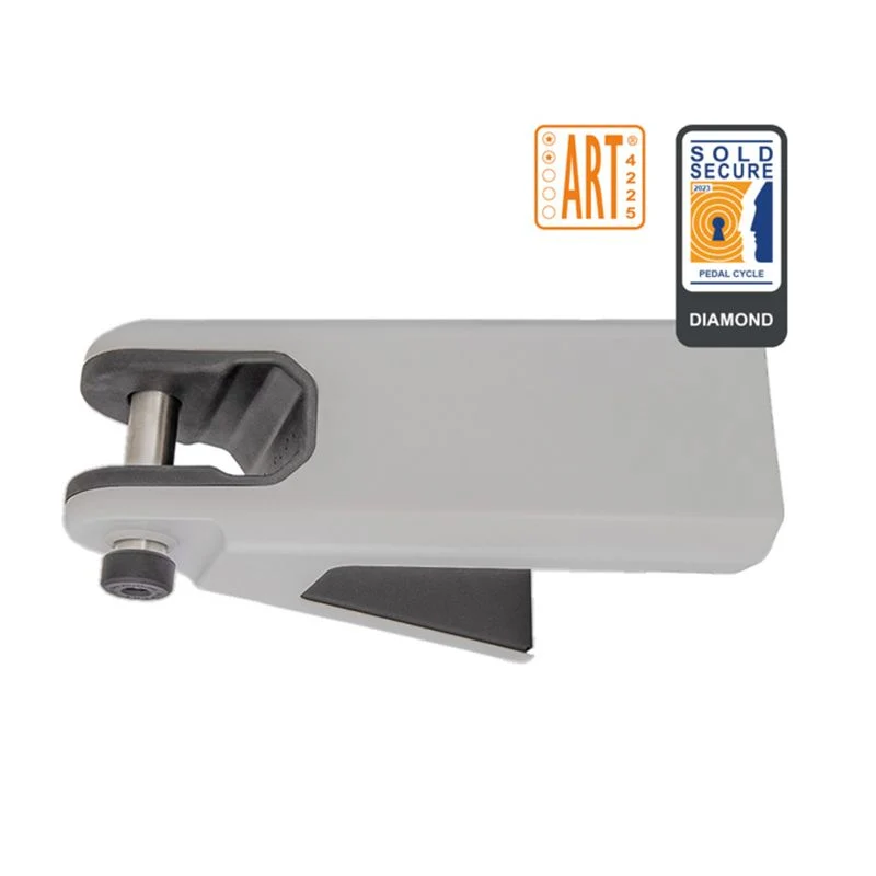 Support vélo mural gris avec antivol intégré Airlok Hiplok