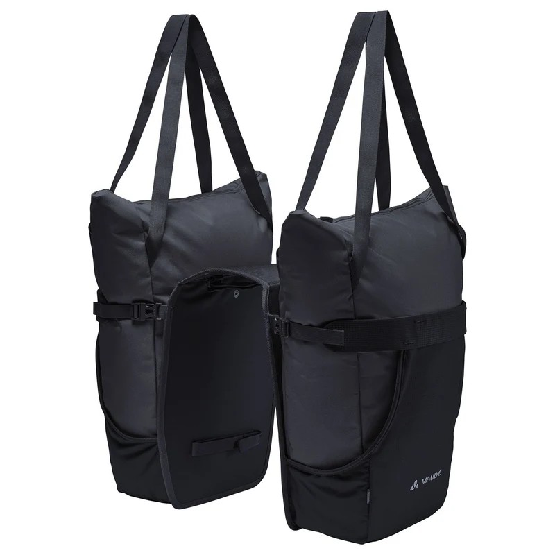 Sacoche double avec sacs cabas Vaude TwinShopper 2 x 22L