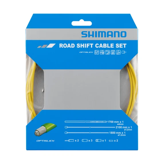 Kit de Câbles et Gaines de Dérailleur SHIMANO OT-SP41 Optislick Jaune