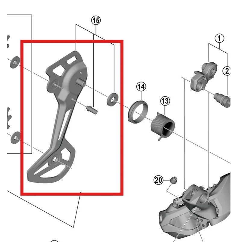 Chape de Dérailleur Arrière Externe SGS SHIMANO RD-M8150-11/12