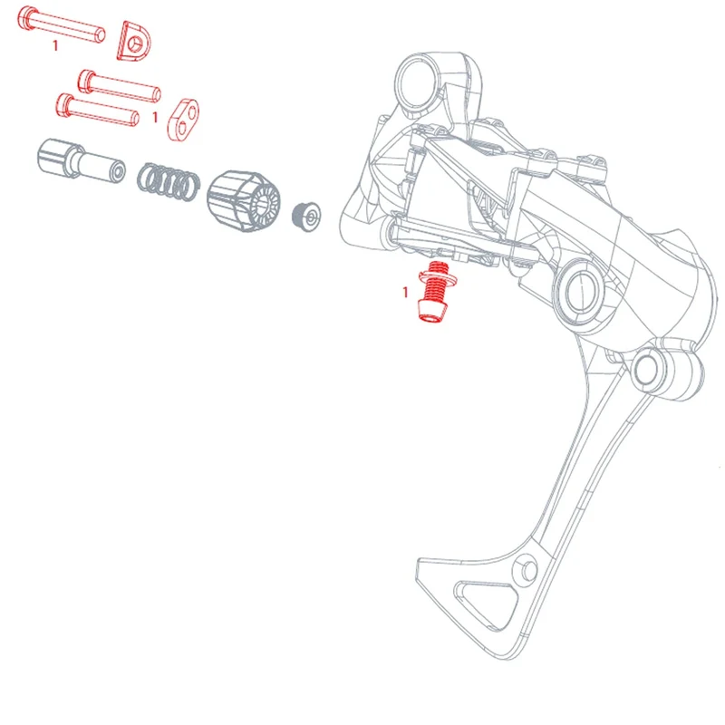 Kit Visseries de Butées et Fixation de Câble pour Dérailleur Arrière SRAM RIVAL