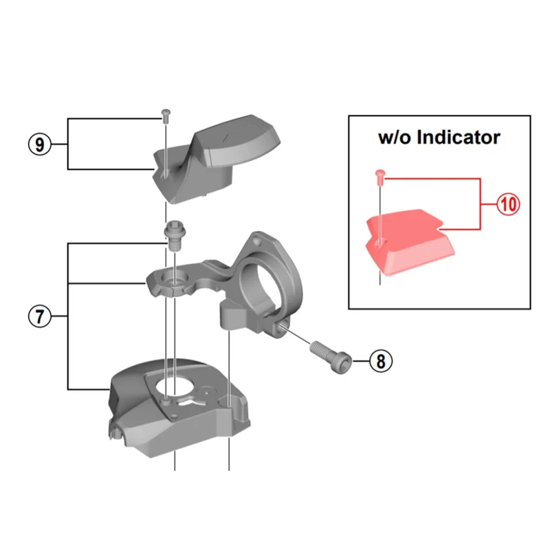 Capot de Passage Indicateur pour Commande de Vitesses SHIMANO SLX M7000 Droit