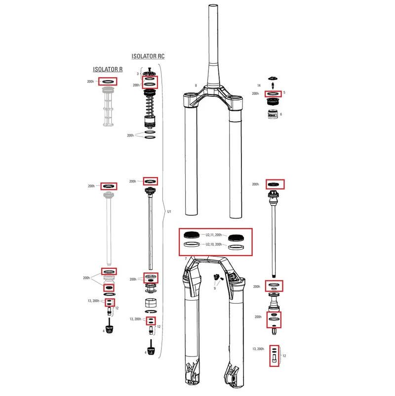 Kit Entretien 200 h/An ROCKSHOX DOMAIN (2025+) Générations C
