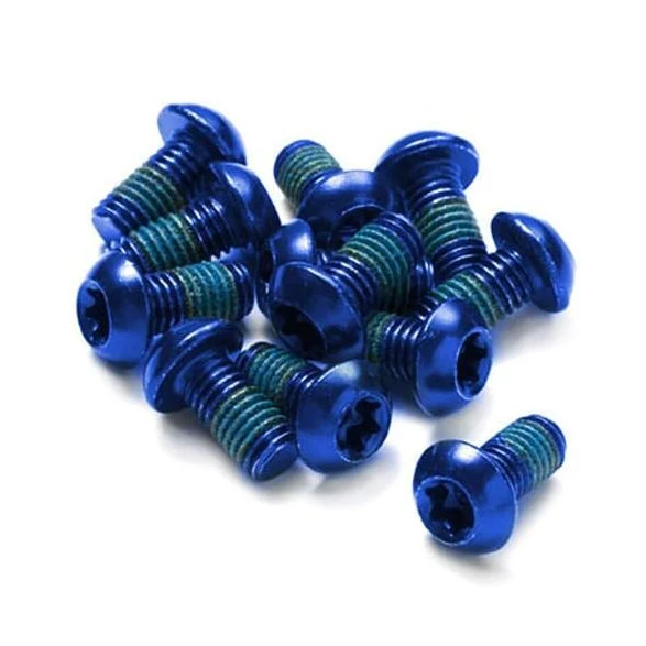Kit 12 Vis de Disque REVERSE COMPONENTS Anodisées Bleu