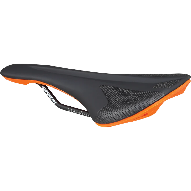Selle SPANK SPIKE 160 Cuir Rails CrMo Orange