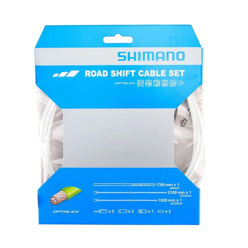 Kit de Câbles et Gaines de Dérailleur SHIMANO OPTISLIK Blanc