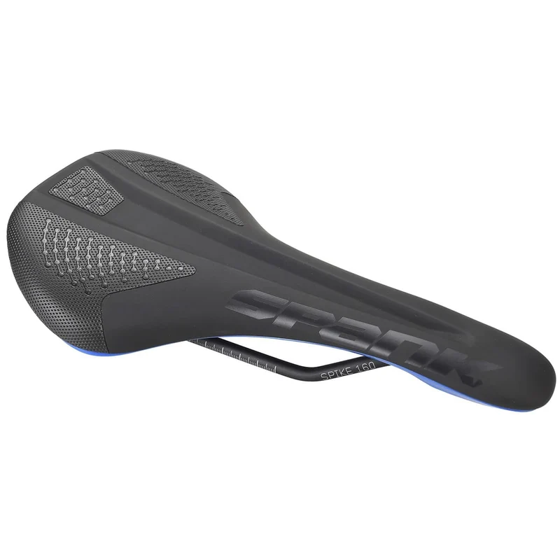 Selle SPANK SPIKE 160 Cuir Rails CrMo Bleu