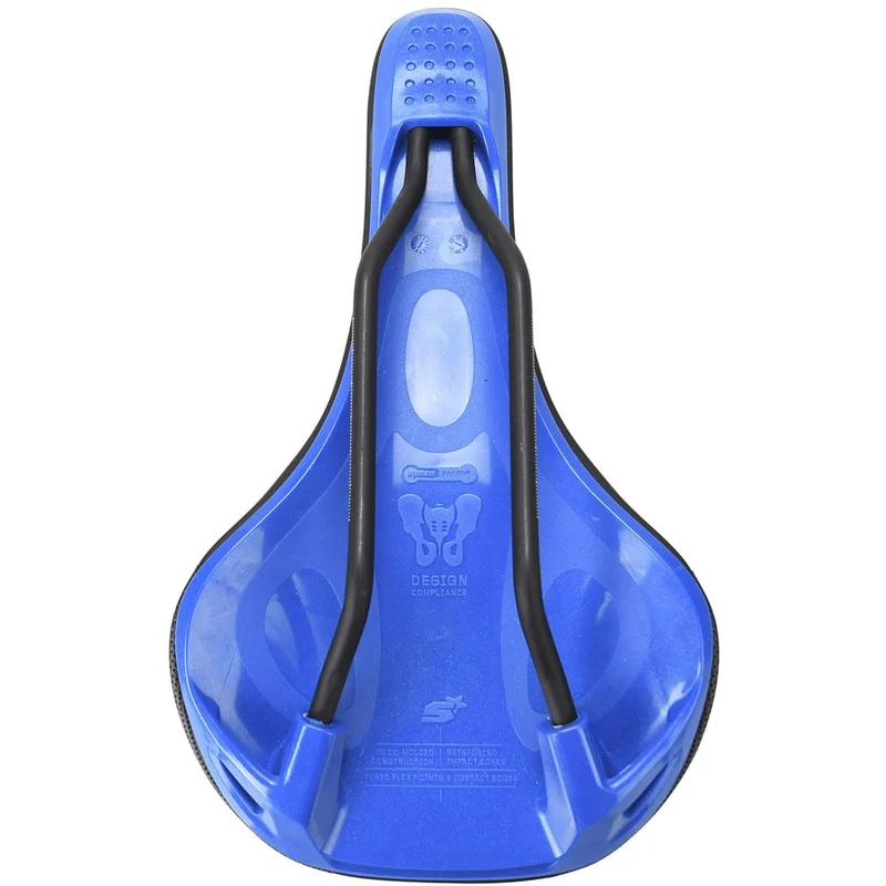 Selle SPANK SPIKE 160 Cuir Rails CrMo Bleu