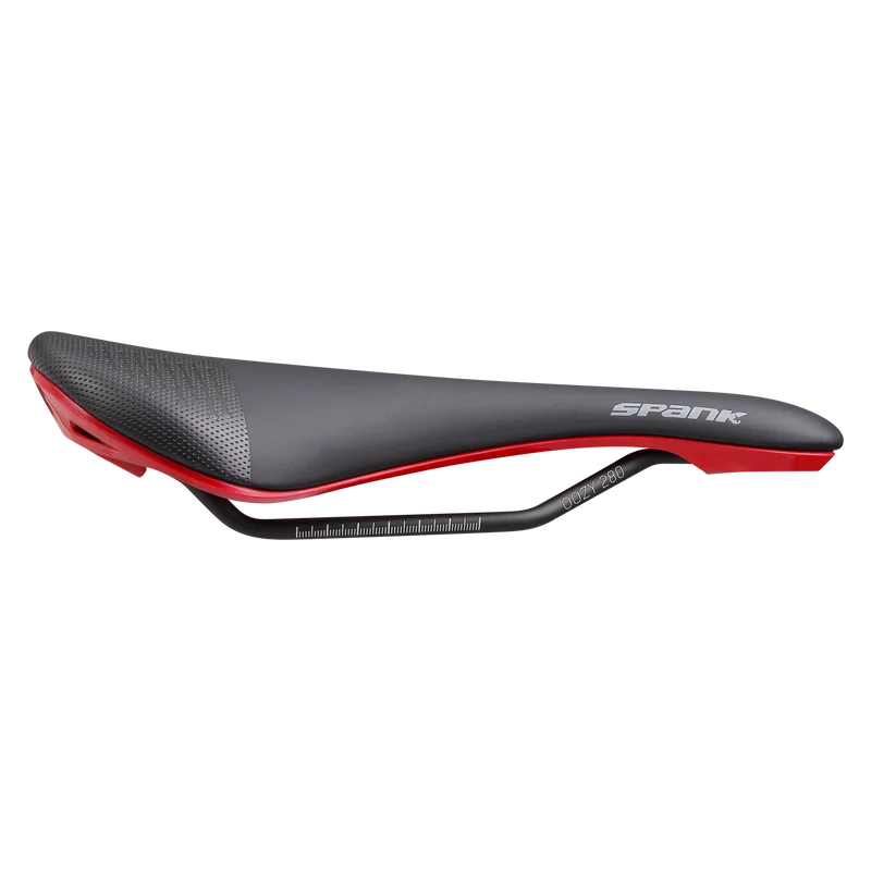 Selle SPANK OOZY 280 144mm Rails CrMo Rouge
