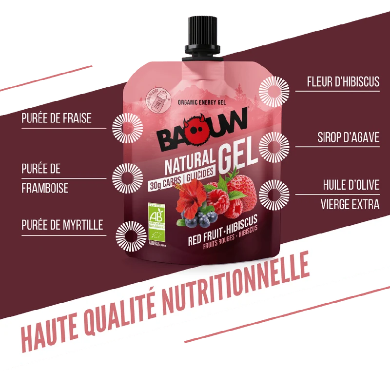 Gel Énergétique BAOUW BIO Fruits Rouges-Hibiscus (85g)