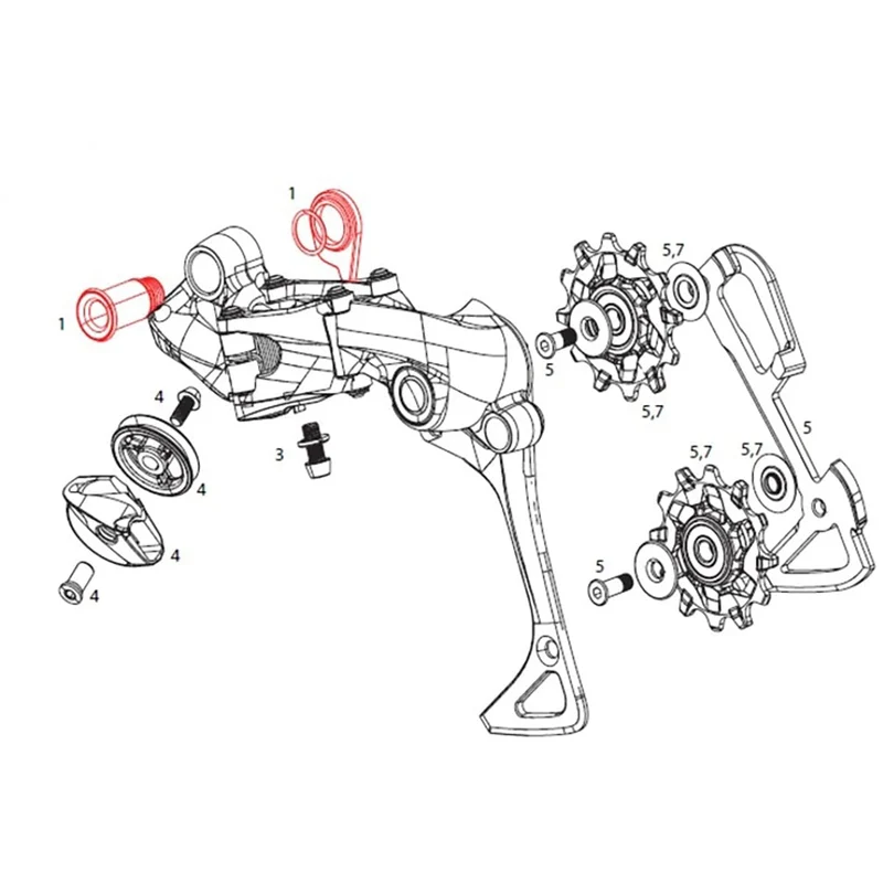 Vis de Fixation et de Butée pour Dérailleur Arrière SRAM X01DH 7V #11.7518.033.000