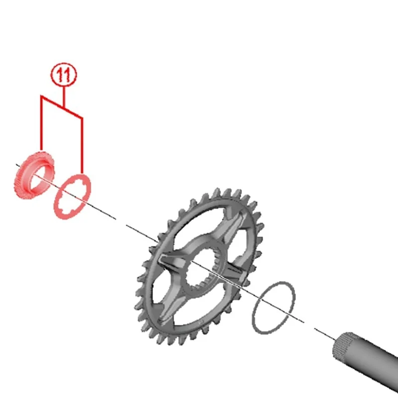 Ecrou et Rondelle de Fixation Plateau de Pédalier 12V SHIMANO XT FC-M8100 Noir