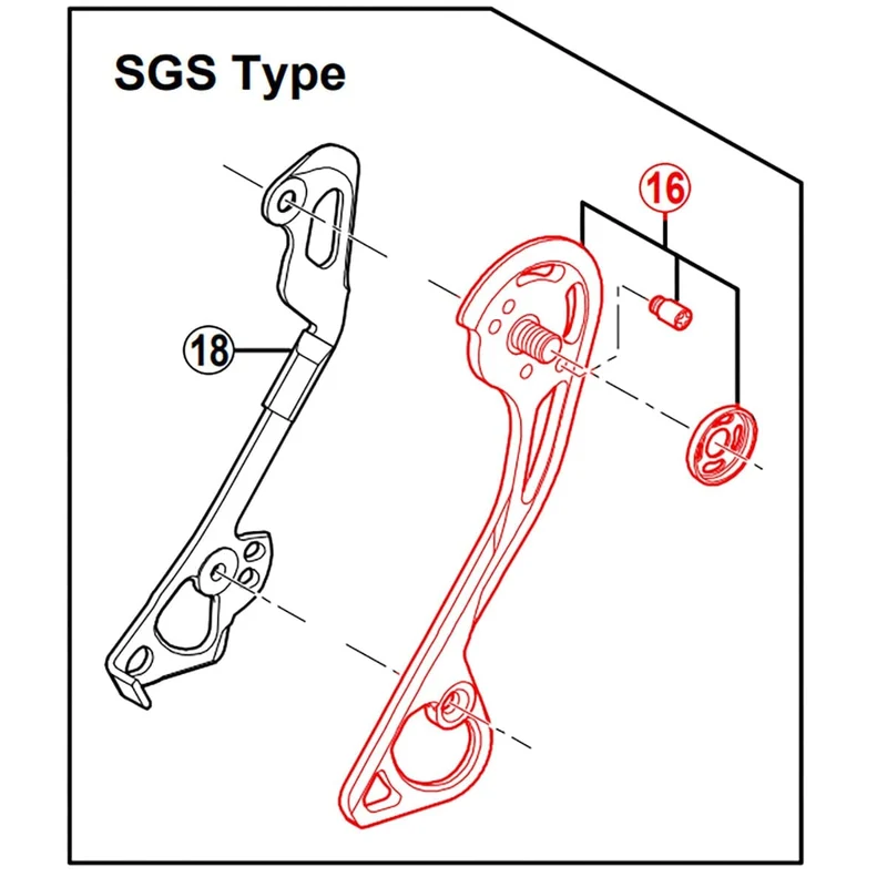 Chape Externe Longue pour Dérailleur Arrière SHIMANO RD-M786-SGS