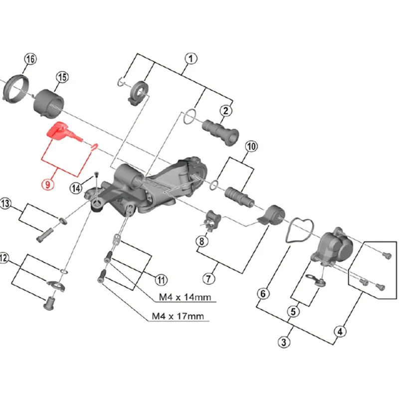 Levier et Fixation pour Dérailleur SHIMANO XTR M9100