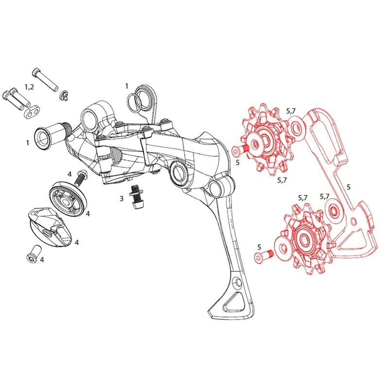 Chape Intérieure + Galets 8V SRAM EX1