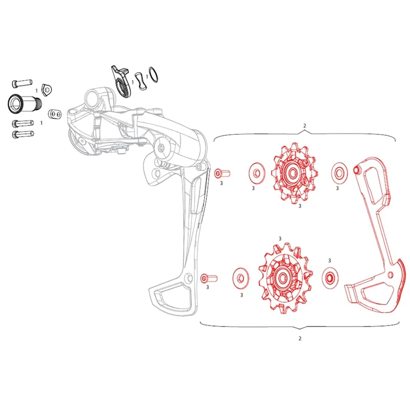Chape Intérieure + Galets 12V GX SRAM EAGLE