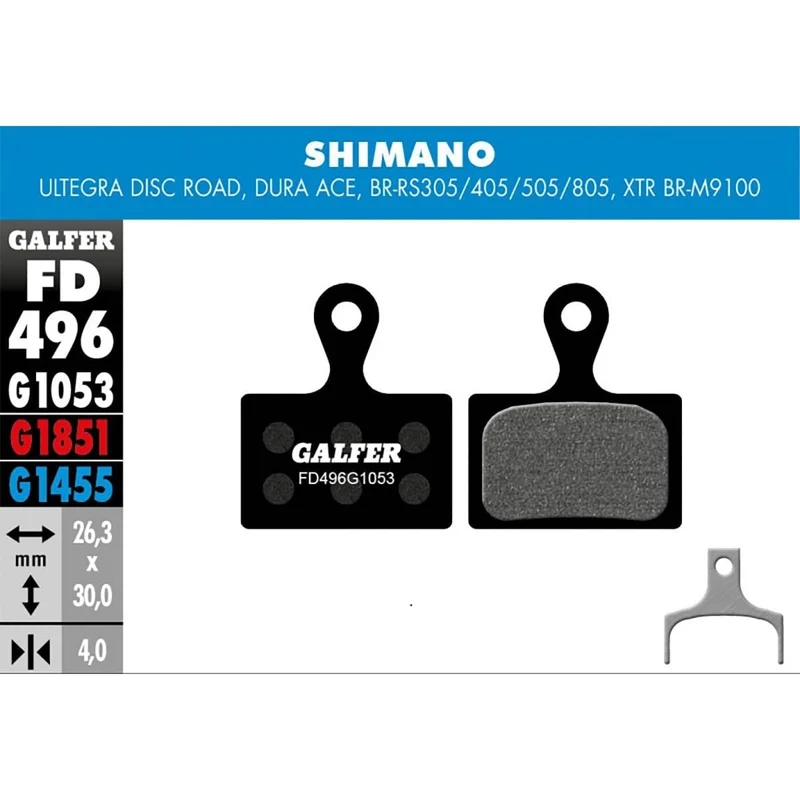 Plaquettes Semi-Métalliques GALFER PERFORMANCE Shimano XTR BR-M9100 / Ultegra / Dura-Ace / RS305-405-505-805
