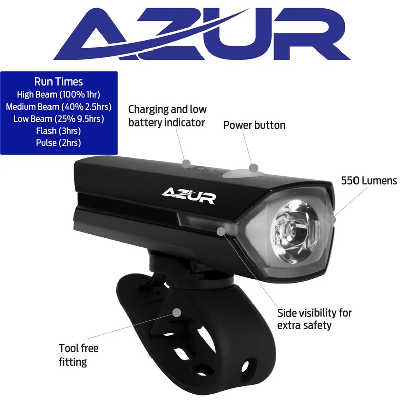 Azur Ursa Front Light 550 Lumens - USB C