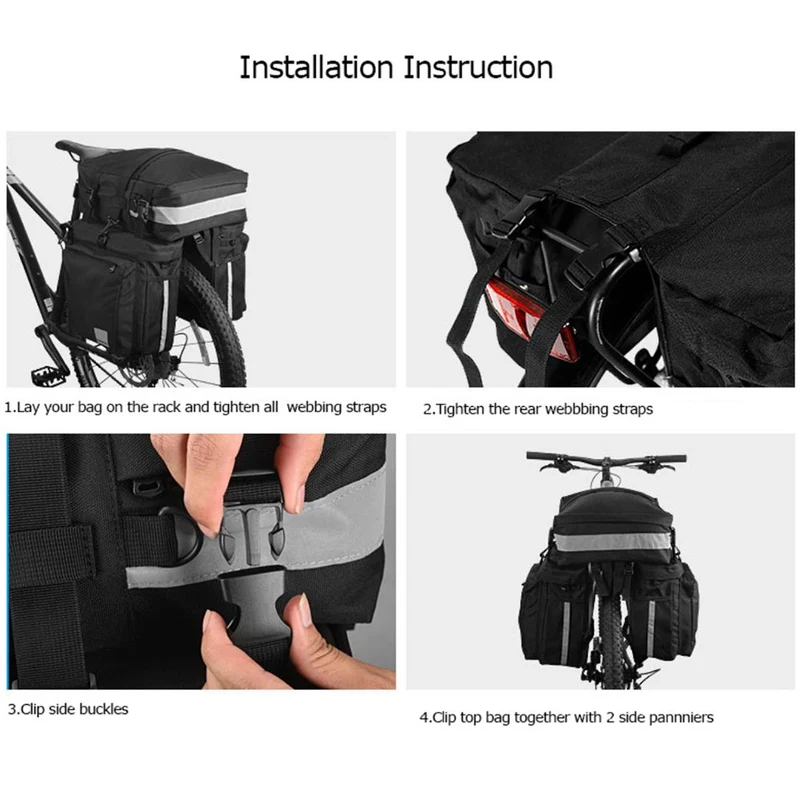 SAHOO Large Capacity Pannier Bag – 37L (18x34x42cm)