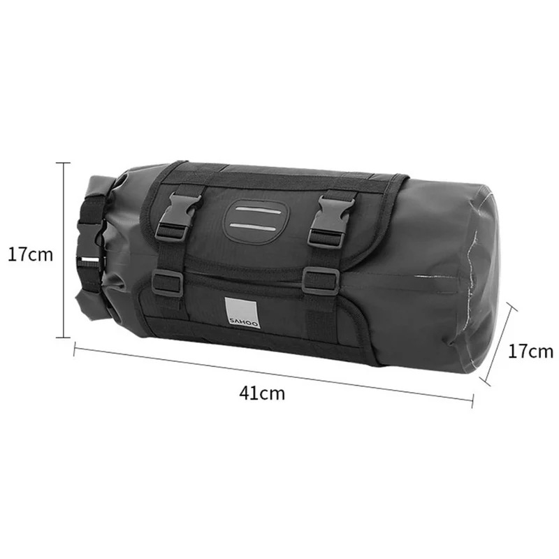 SAHOO Waterproof Handlebar Bag – Roll-Top Design – 3–7L (40x15cm)