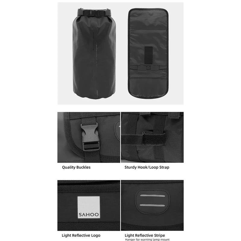 SAHOO Waterproof Handlebar Bag – Roll-Top Design – 3–7L (40x15cm)