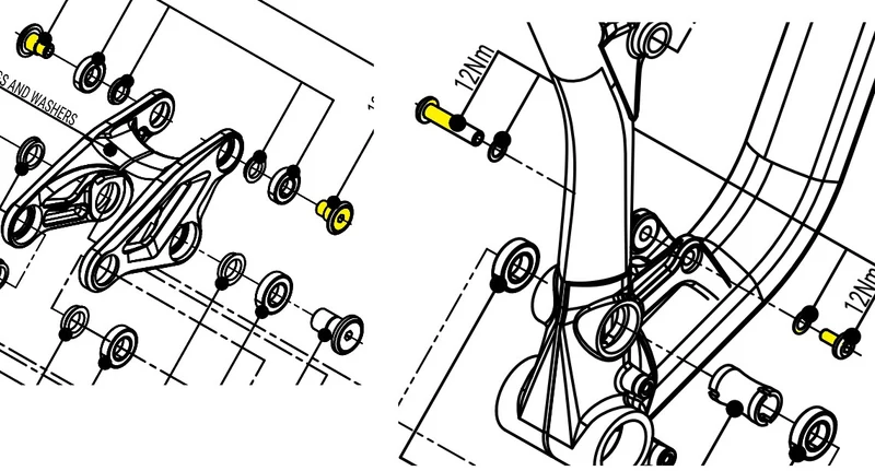 Marin Shock Bolt Kit E - Trunnion