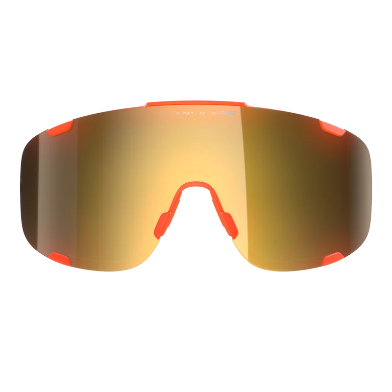 Lunettes POC DEVOUR WF + Orange Fluo Translucide Verre Clarity Road Partly Sunny Gold