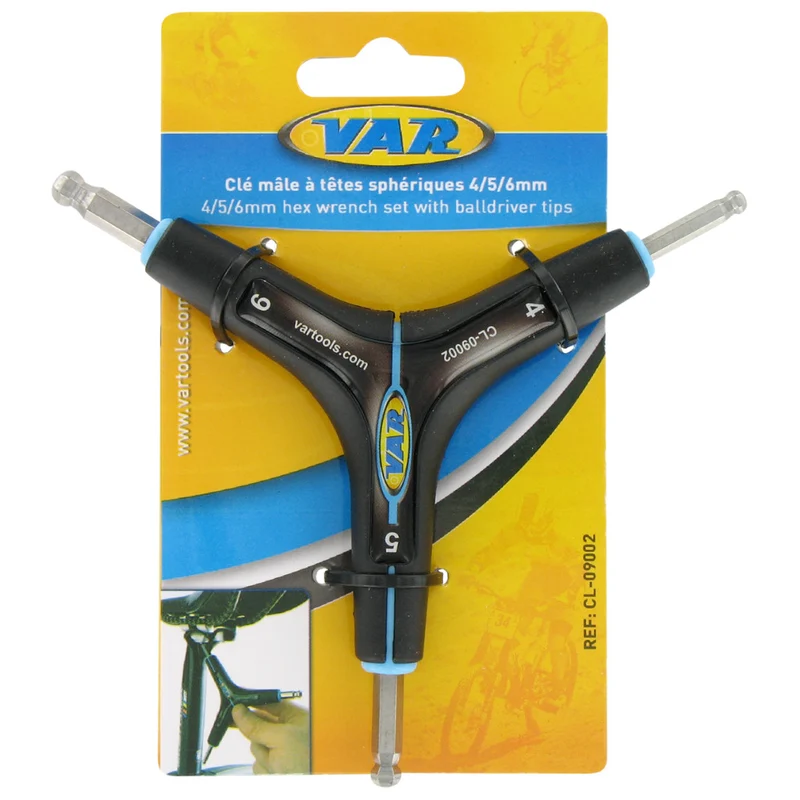 Clé vélo hexagonal triple 4/5/6 mm - Var