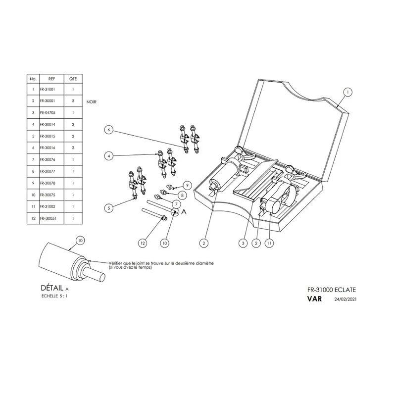 Kit de purge pour freins hydrauliques liquide DOT/Minéral VAR