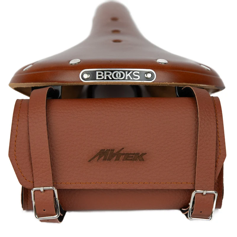 Sacoche de selle imitation cuir vintage marron